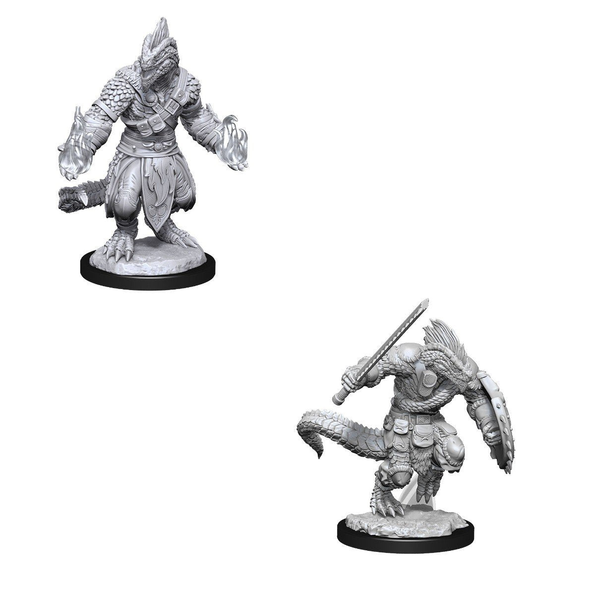 Lizardfolk Barbarian & Lizardfolk Cleric (D&D Nolzurs Marvelous Unpainted Miniatures)