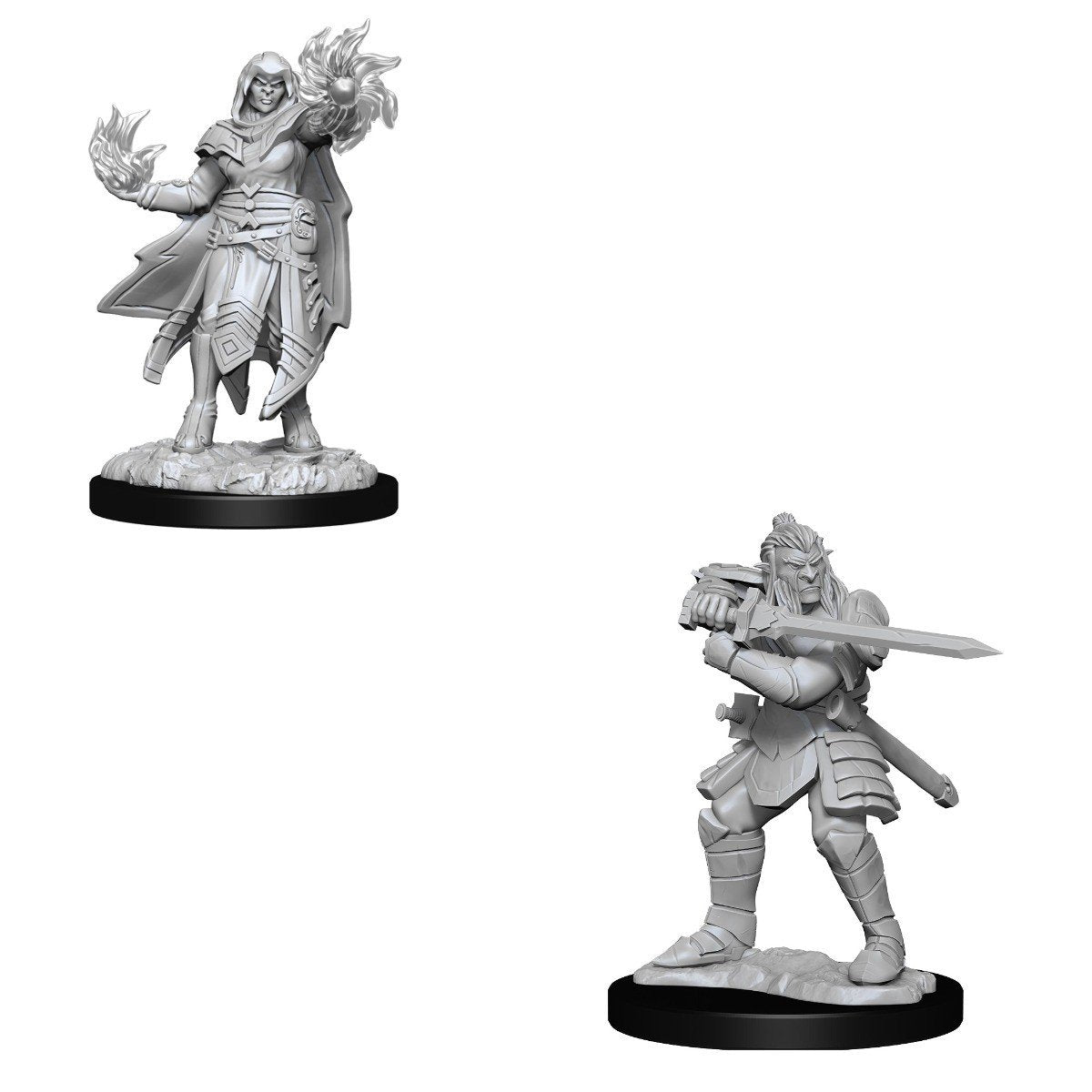 Hobgoblin Fighter - Male & Hobgoblin Wizard - Female (D&D Nolzurs Marvelous Unpainted Miniatures)