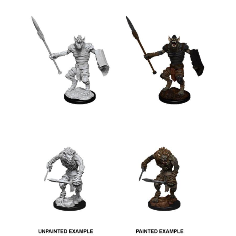 D&D - Gnoll & Gnoll Flesh Gnawer (Nolzurs Marvelous Unpainted Miniatures)