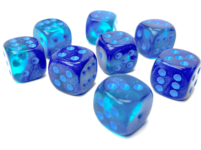 CHX 26863 Gemini Blue/light blue Luminary (12mm D6 36-Dice Set)