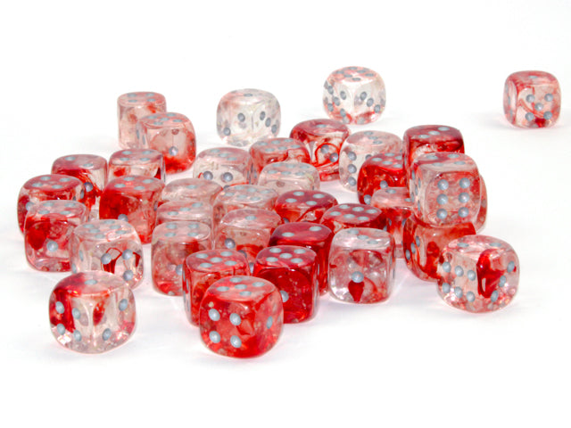 CHX 27954 Nebula Red/silver Luminary (12mm D6 36-Dice Set)