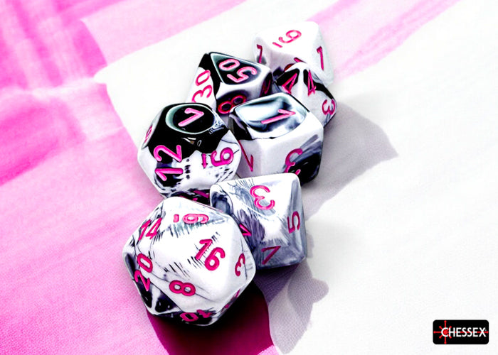 CHX 26469 Gemini Black-White/pink (Polyhedral 7-Die Set)