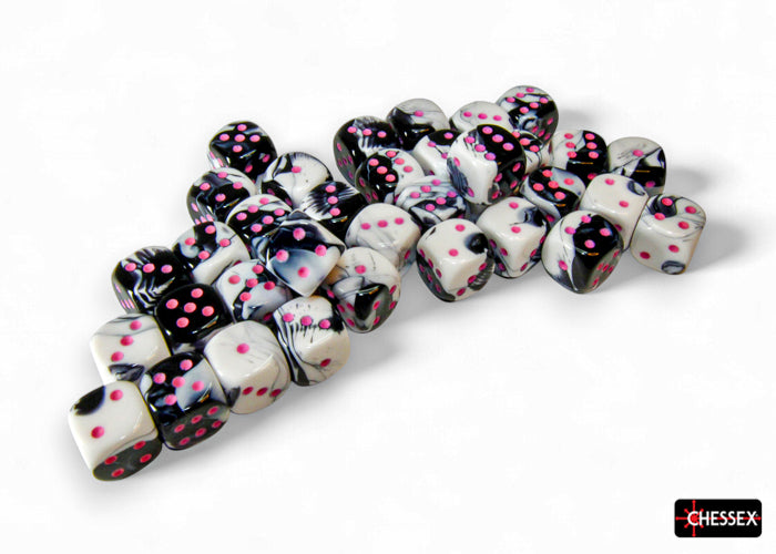 CHX 26869 Gemini Black-White/pink (12mm D6 36-Dice Set)