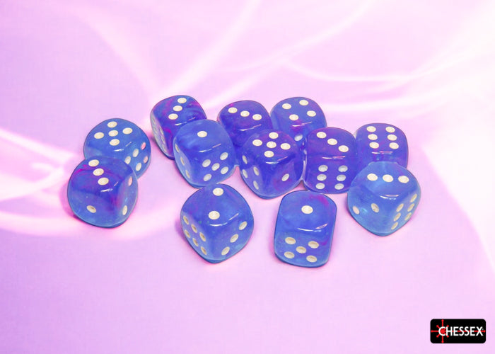 CHX 27767 Nebula Aura/white Luminary (16mm D6 12-Dice Set)