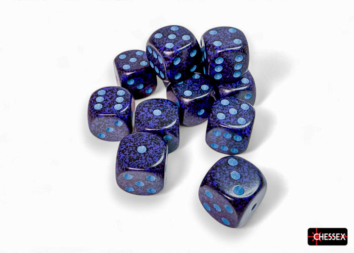 CHX 25707 Speckled Cobalt (16mm D6 12-Dice Set)
