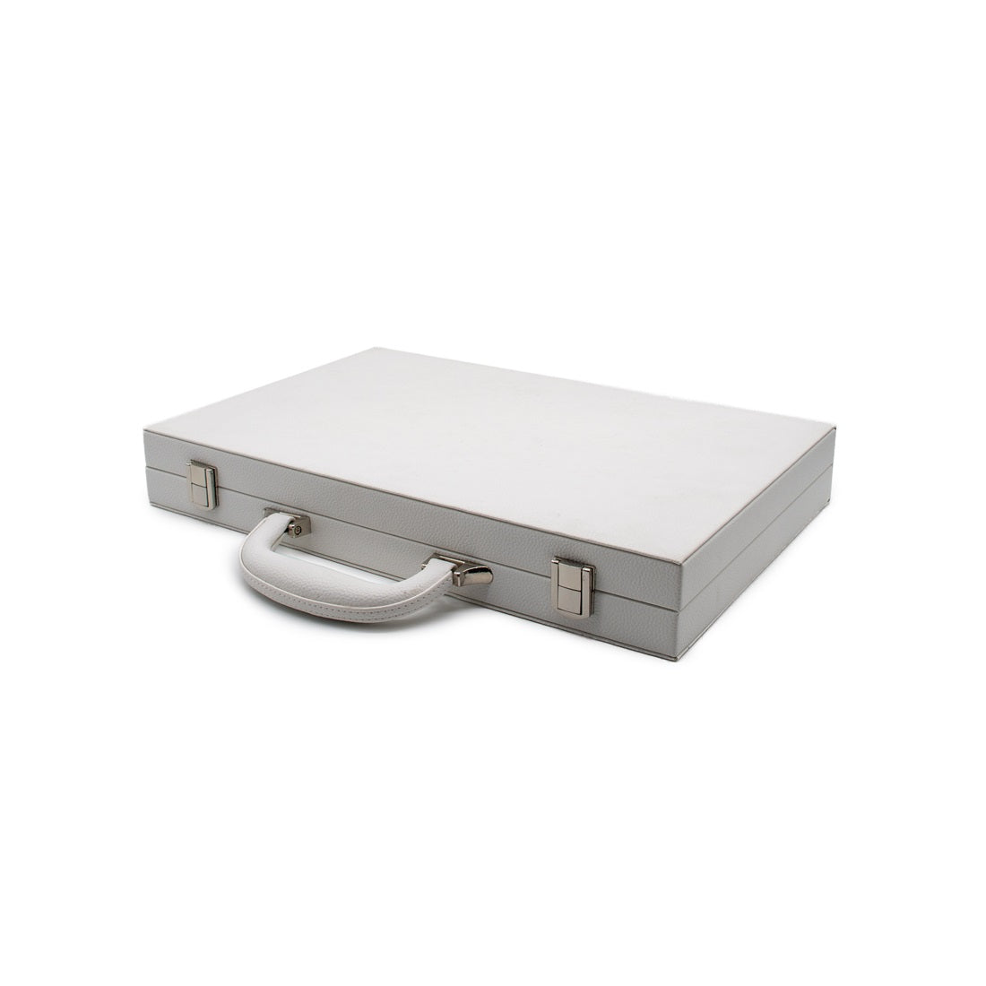 Backgammon - White Leather Attache Case Set [LPG Classics]