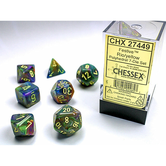 CHX 27449 Festive Rio/Yellow Polyhedral 7-Die Set