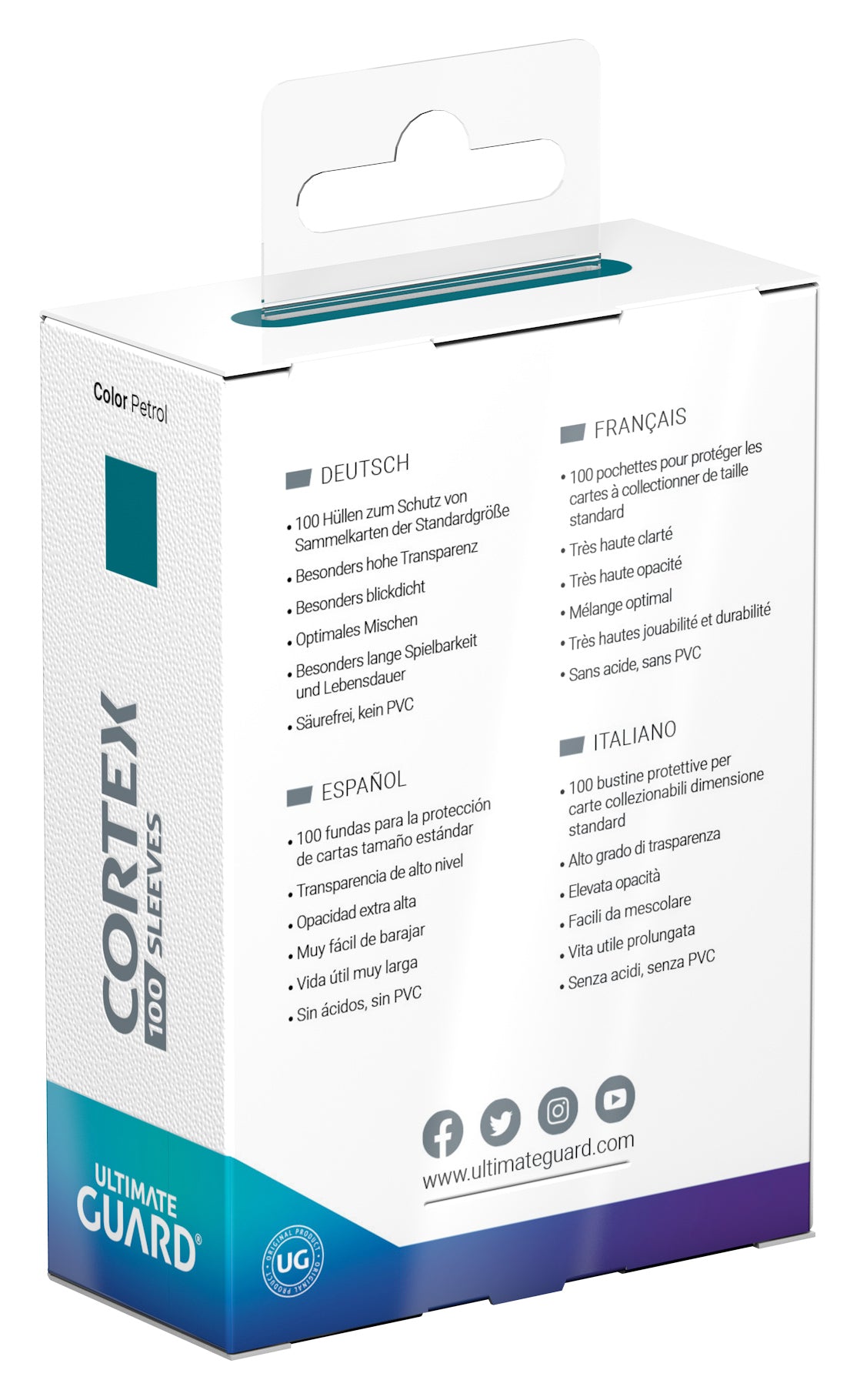 Ultimate Guard Cortex Sleeves - Petrol - Standard-Size (100 Sleeves)