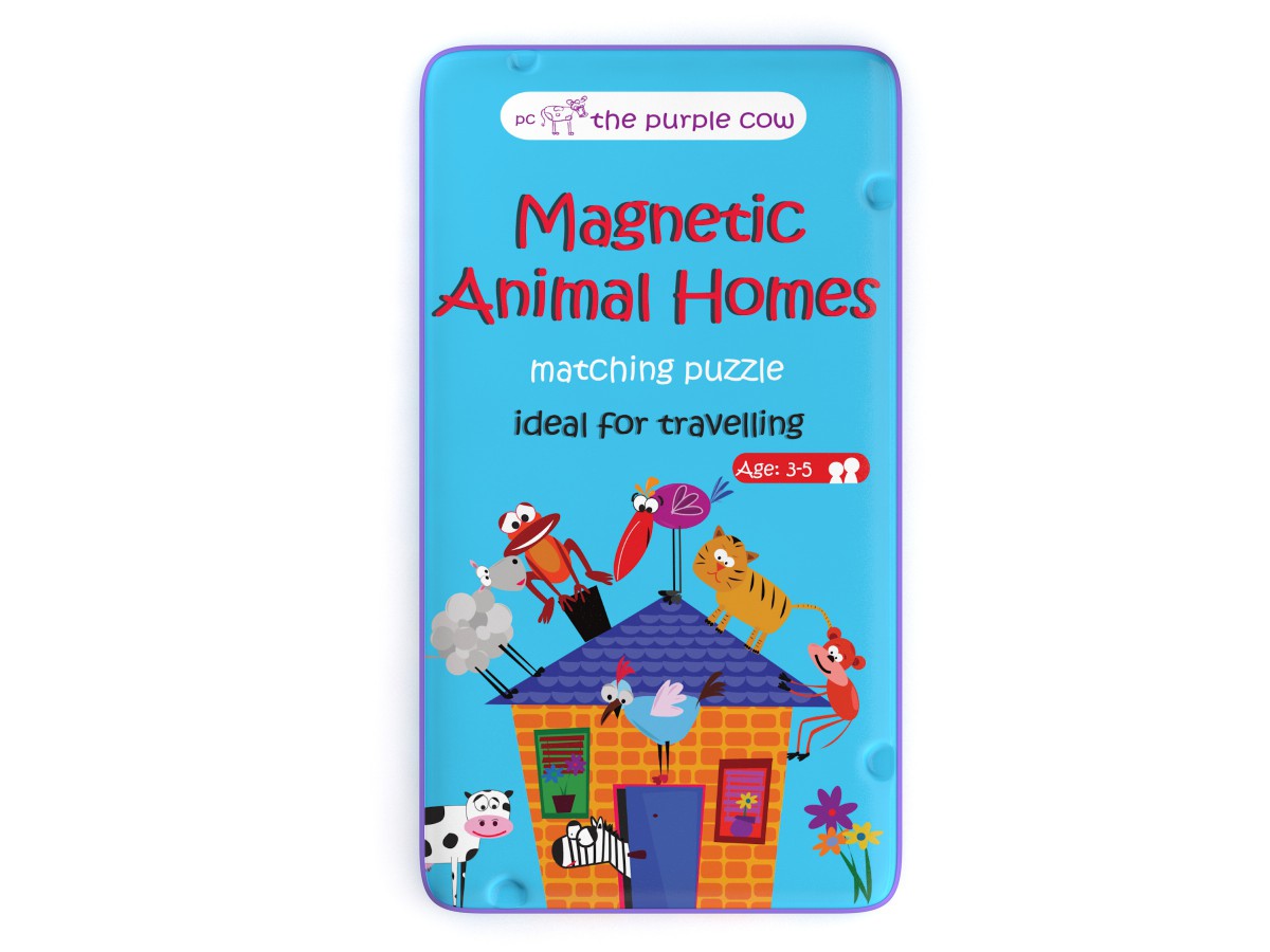 Magnetic Animal Homes - Travel Tin (The Purple Cow)