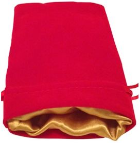 MDG Small Velvet Dice Bag - Red w/ Gold Satin