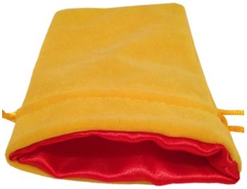 MDG Small Velvet Dice Bag - Gold w/ Red Satin
