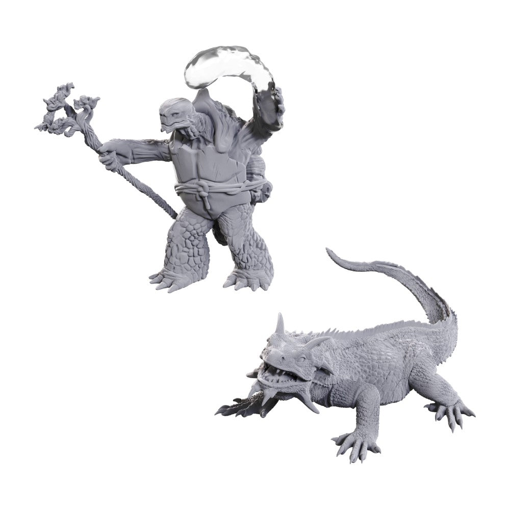 Tortle Druid & Wild Shape Giant Lizard [D&D Nolzur's Marvelous Unpainted Miniatures]
