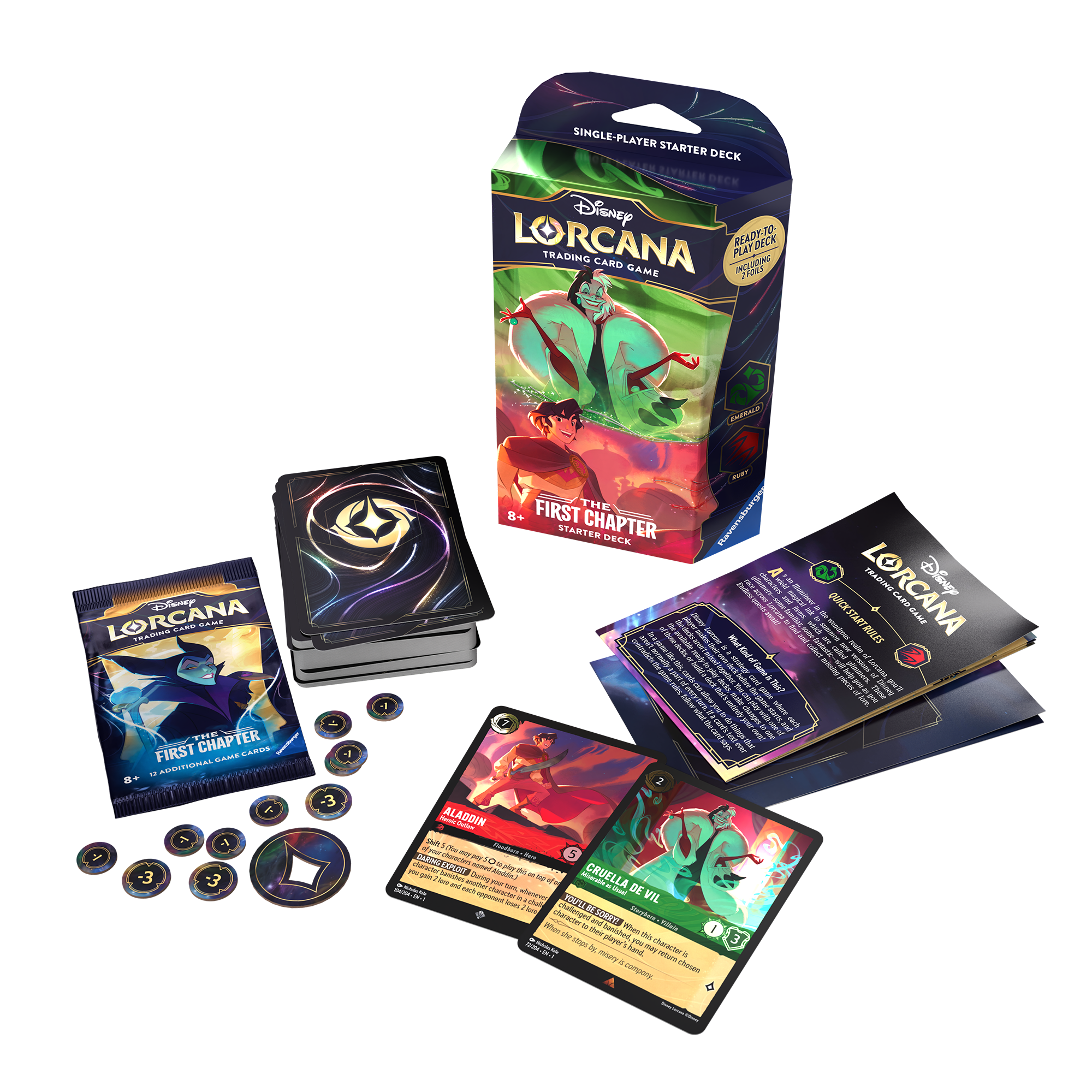 chapter 2 lorcana starter decks Disney Lorcana TCG: The First Chapter - Starter Deck (Emerald & Ruby)
