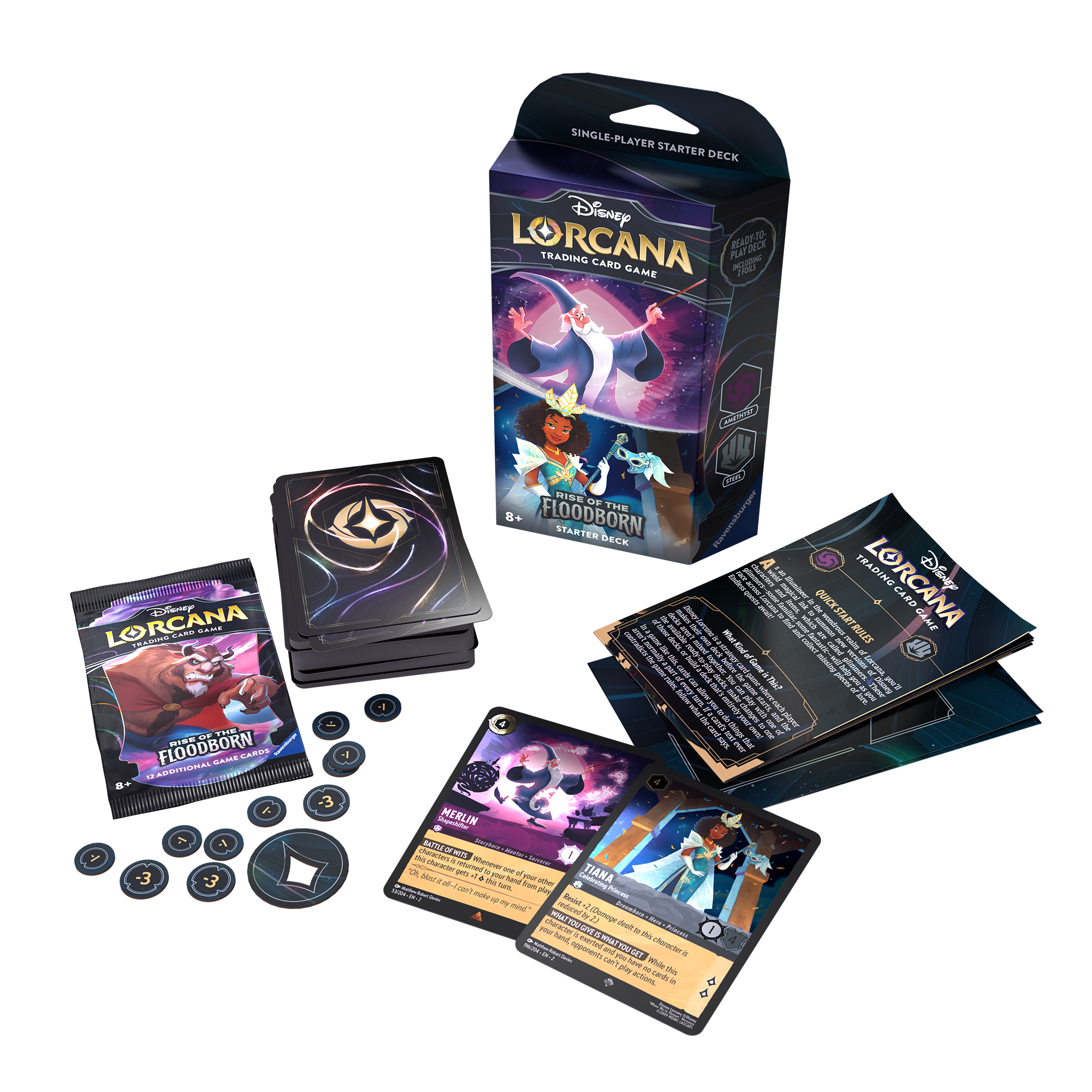 all disney lorcana starter decks Shimmering Skies Amethyst Ruby Elsa & Wreck-It Ralph The Pieceful Project you can bring different colors of ink to life in the image of classic Disney characters and magic spells Ravensburger Disney Lorcana Trading Card