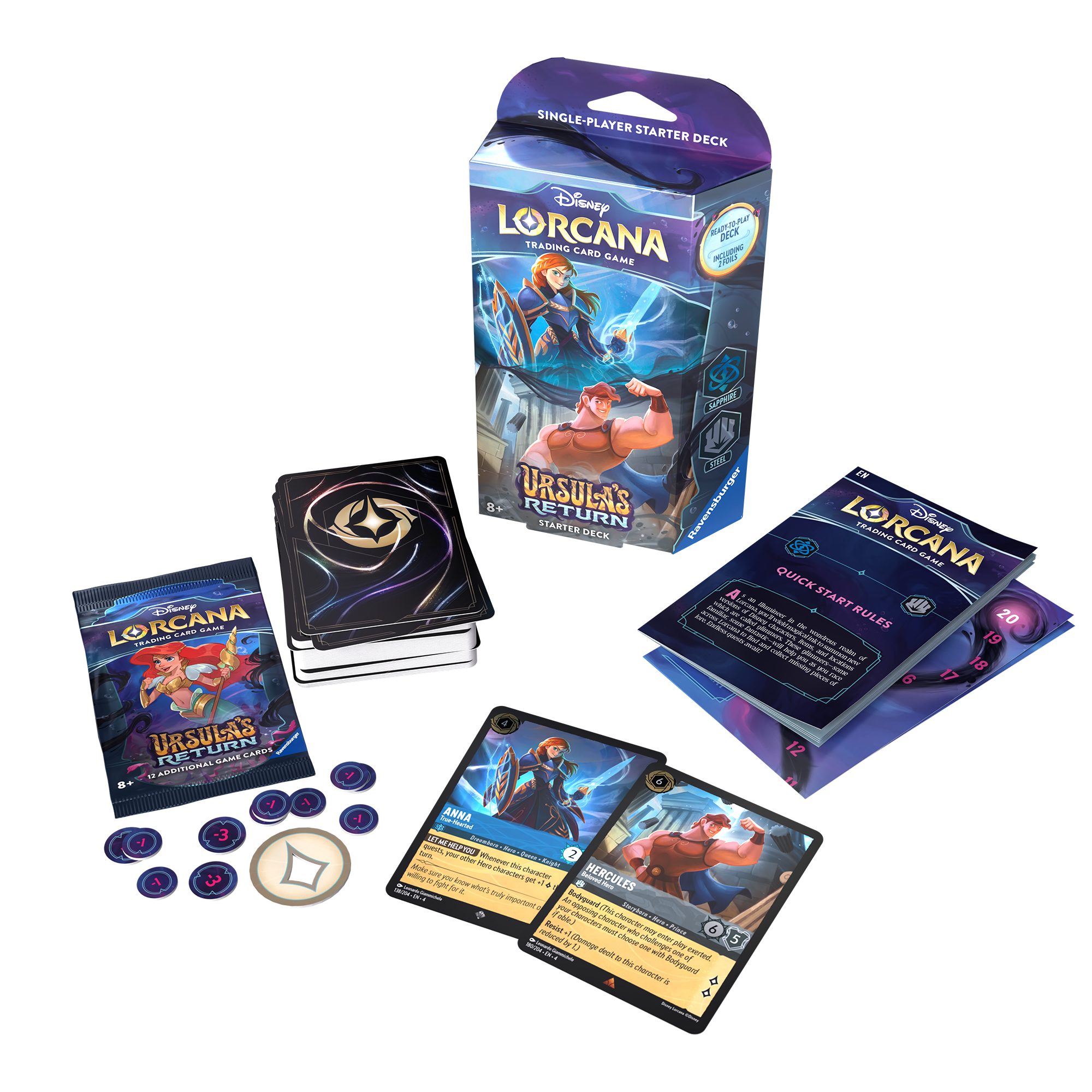 Disney Lorcana TCG: Ursula's Return - Starter Deck (Sapphire & Steel) - Goldfields Toys & Games Disney Lorcana TCG: Ursula's Return - Starter Deck (Sapphire & Steel) - Goldfields Toys & Games