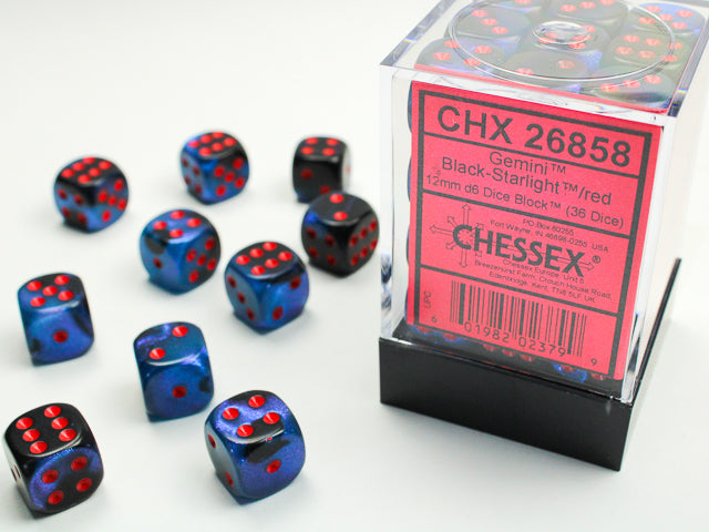CHX 26858 Gemini Black-Starlight/red 12mm D6 36-Dice Set