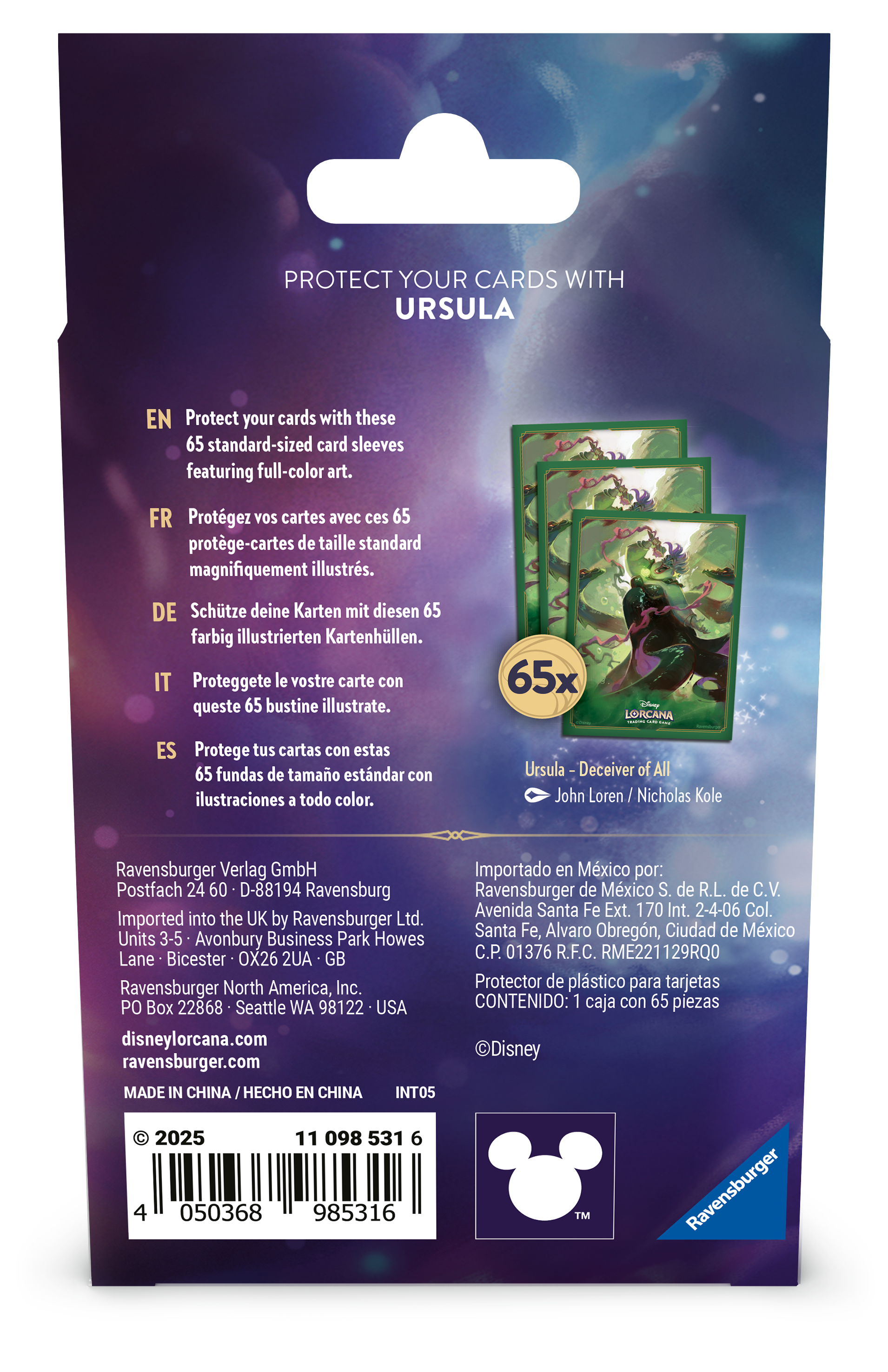 Disney Lorcana TCG: Card Sleeves - Ursula - Goldfields Toys & Games Disney Lorcana TCG: Card Sleeves - Ursula - Goldfields Toys & Games