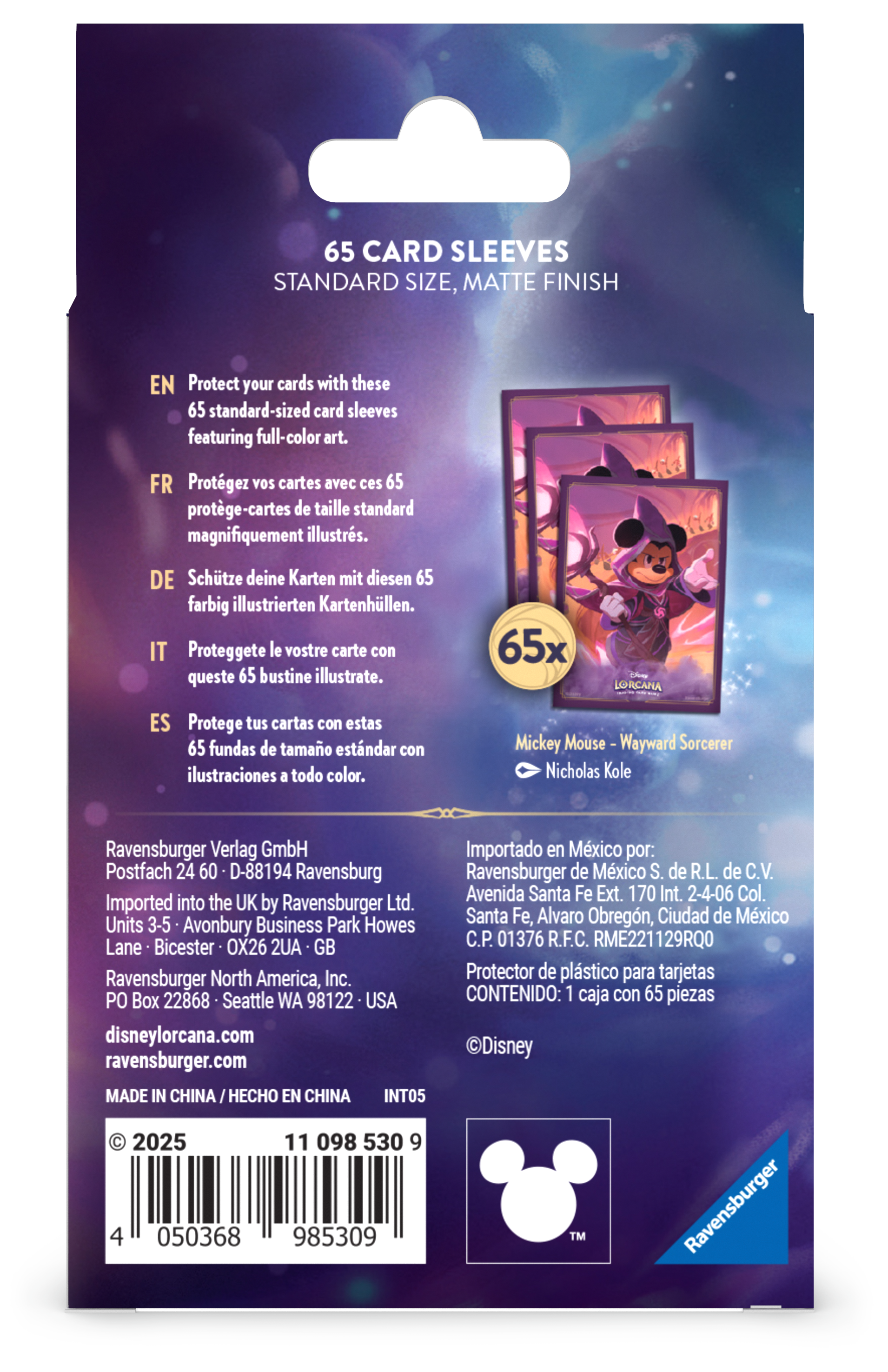 Disney Lorcana TCG: Card Sleeves - Mickey Mouse, Wayward Sorcerer - Goldfields Toys & Games Disney Lorcana TCG: Card Sleeves - Mickey Mouse, Wayward Sorcerer - Goldfields Toys & Games