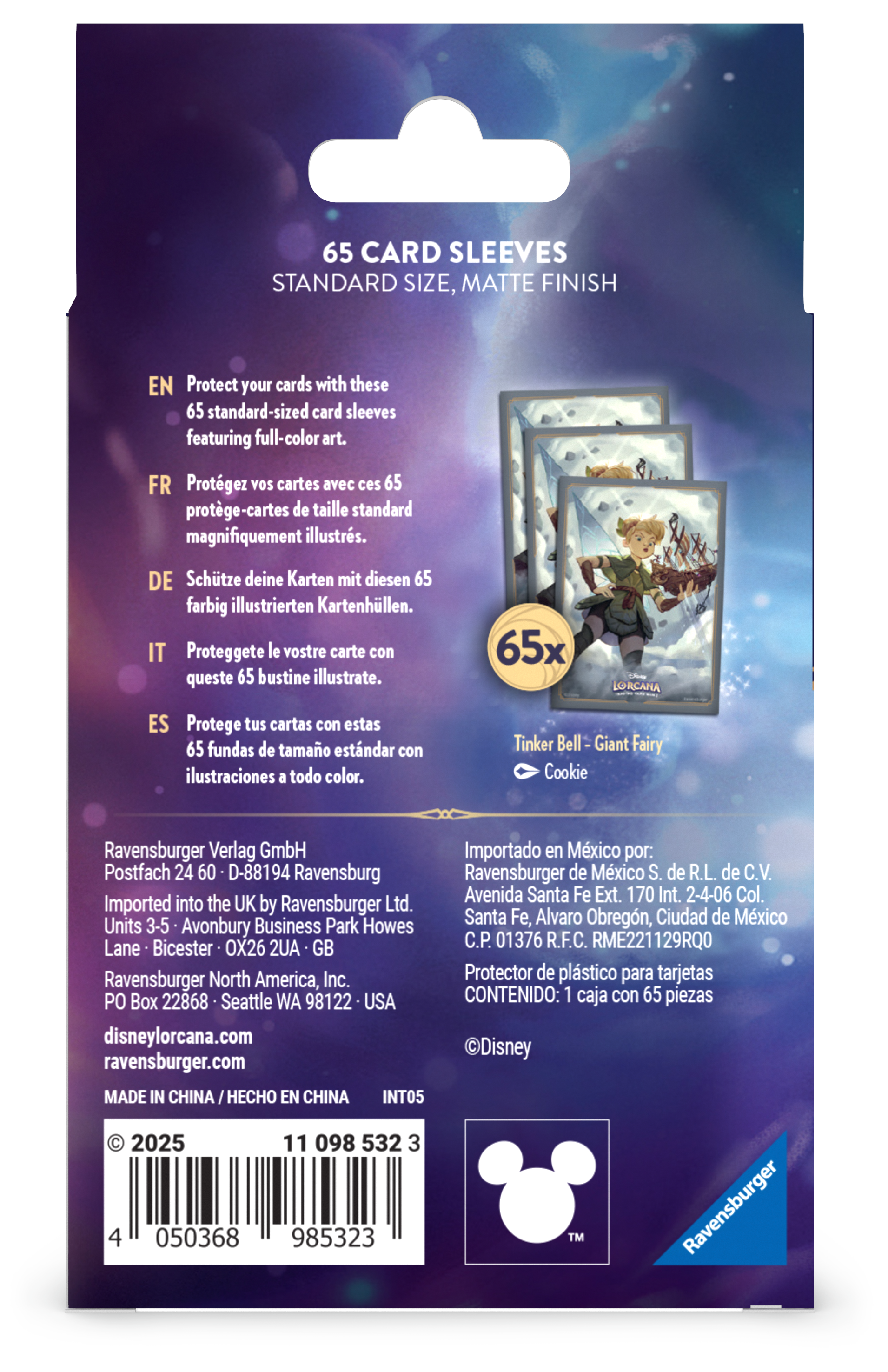 Disney Lorcana TCG: Card Sleeves - Tinker Bell, Giant Fairy - Goldfields Toys & Games Disney Lorcana TCG: Card Sleeves - Tinker Bell, Giant Fairy - Goldfields Toys & Games