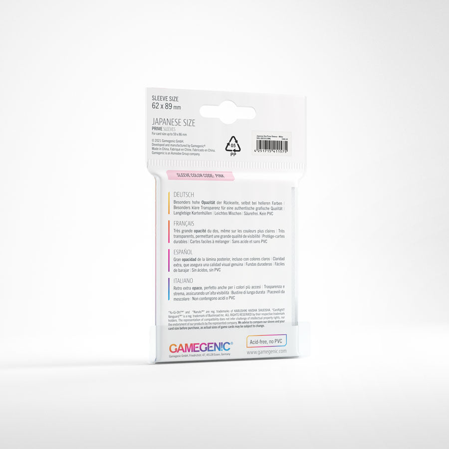 Gamegenic Japanese Prime Sleeves - White (60 Sleeves)