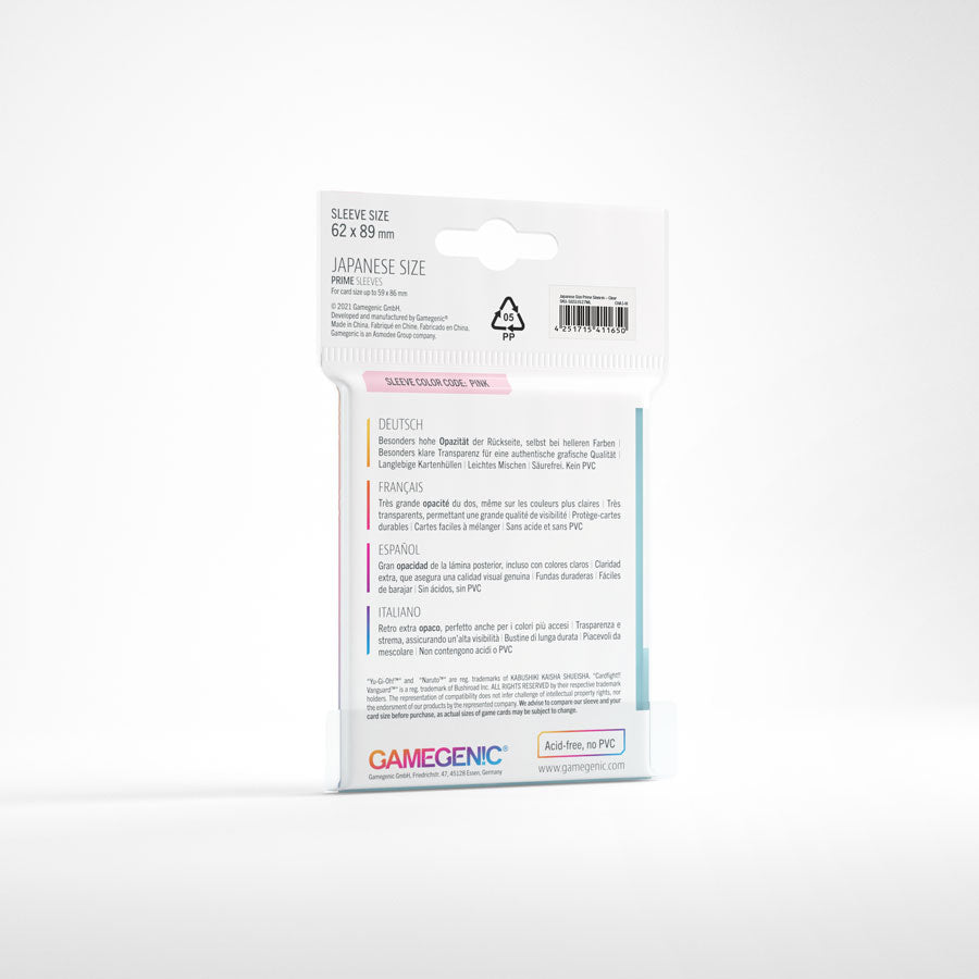 Gamegenic Japanese Prime Sleeves - Clear (60 Sleeves)