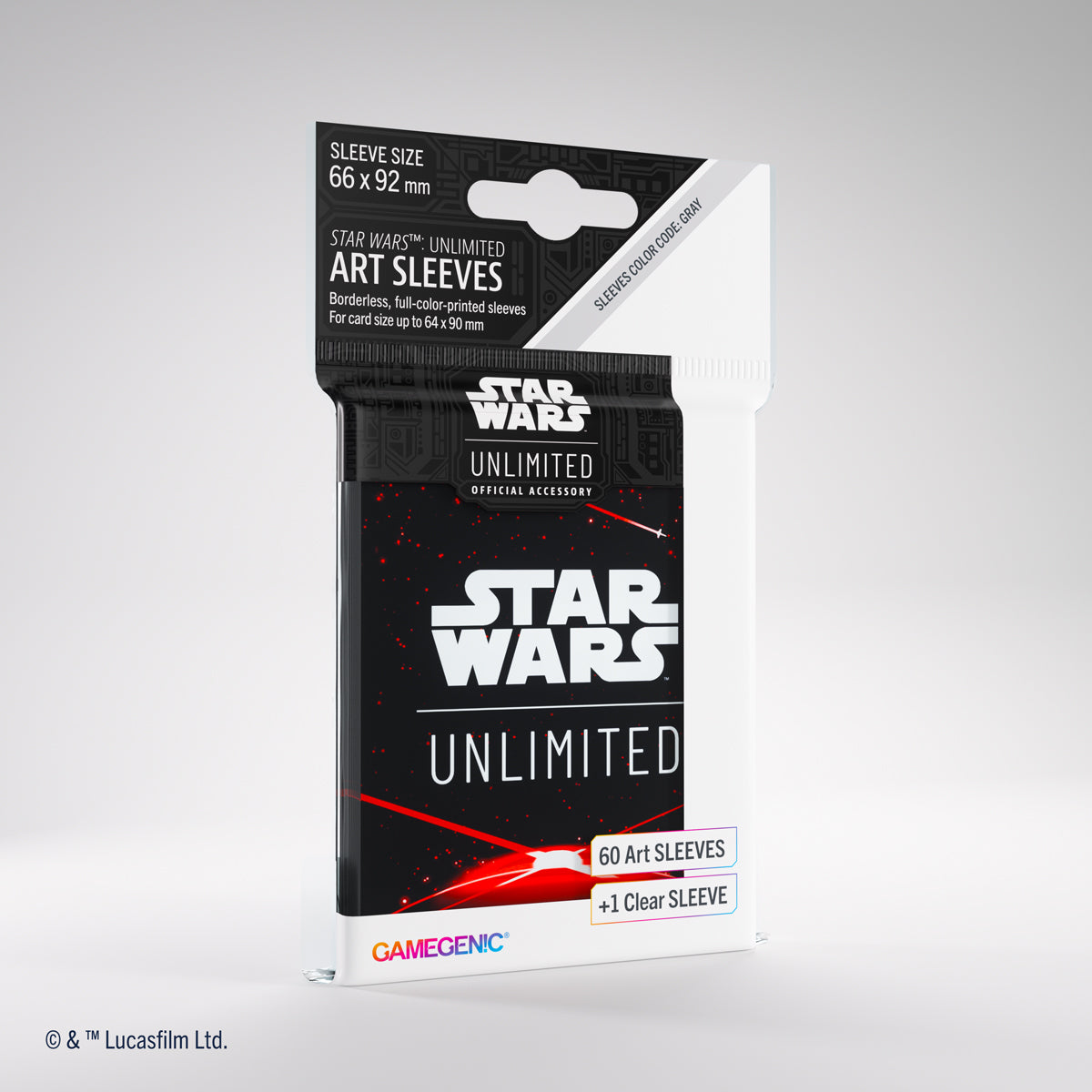 Gamegenic Star Wars: Unlimited Art Card Sleeves - Red (60 Sleeves) [Colour Code: GREY]