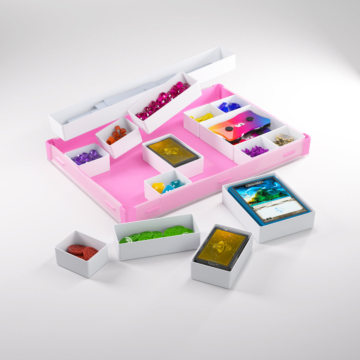 Gamegenic Token Silo XL Convertible Advanced Storage Box - Pink/White ...