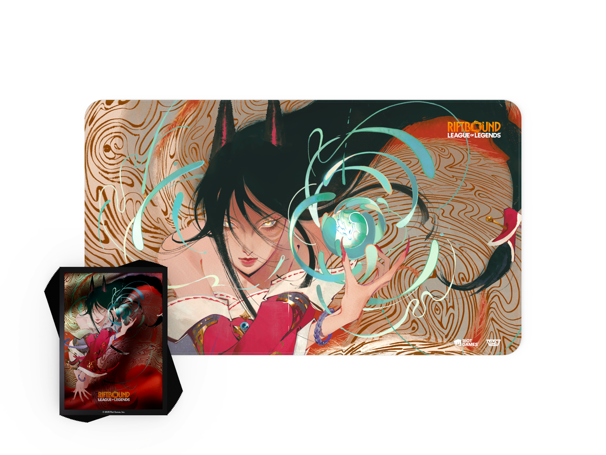 Riftbound League of Legends TCG: Playmat & Card Sleeves Combo - Ahri