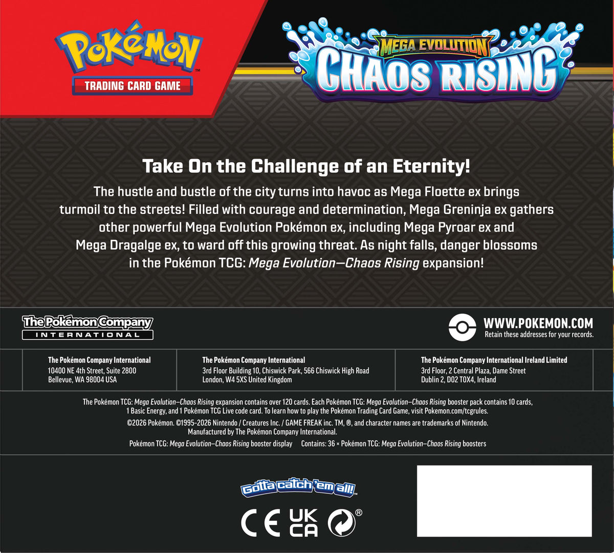 Pokemon TCG: Mega Evolution—Chaos Rising - Booster Box (36 Booster Packs)