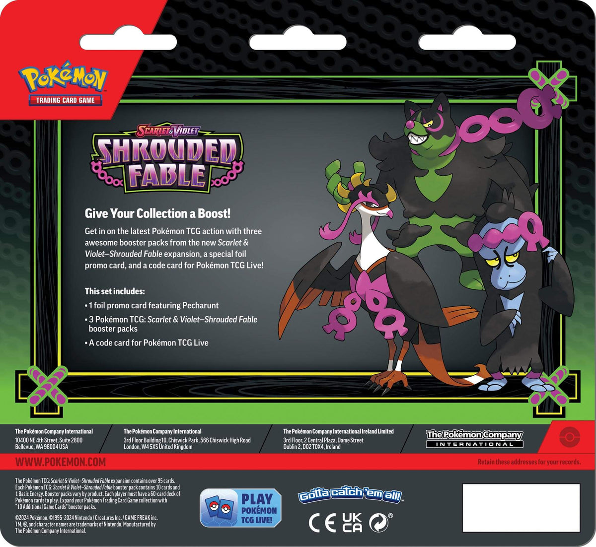Pokemon TCG: Scarlet & Violet- Shrouded Fable (Three Booster Blister Pack)