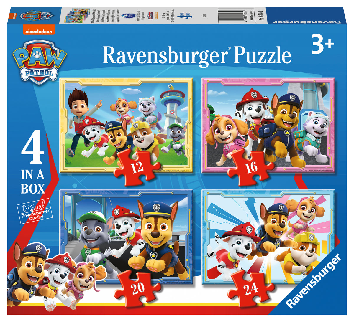 Paw Patrol: Friends ready for adventure! - 4 in a Box 12, 16, 20 & 24pc [Ravensburger Puzzle]