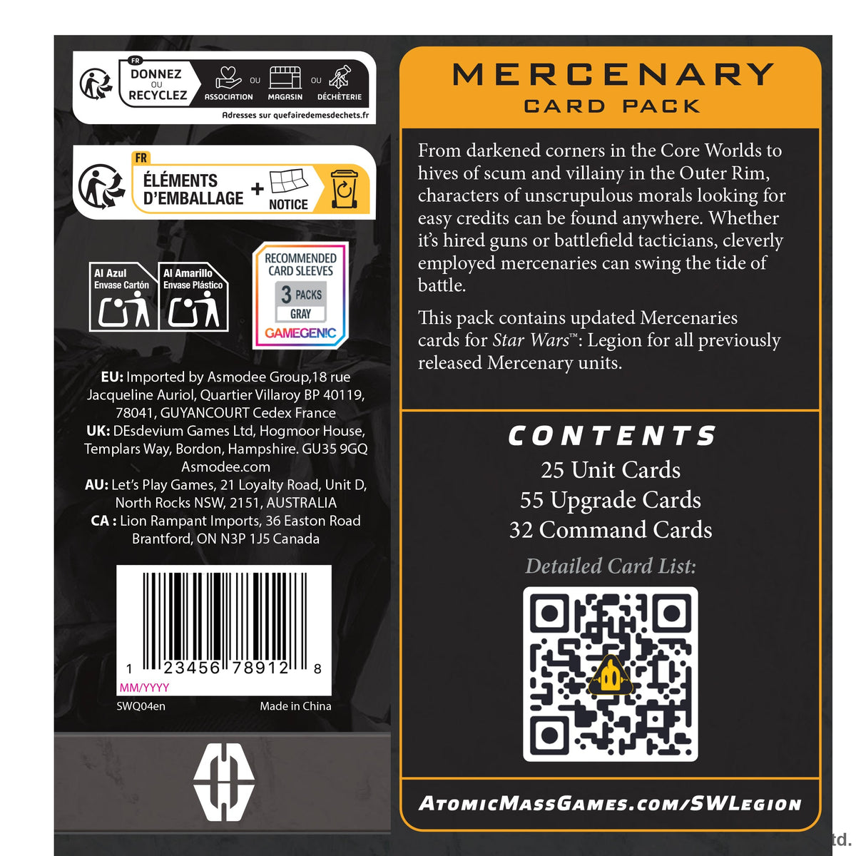 Mercenary: Card Pack [Star Wars: Legion]