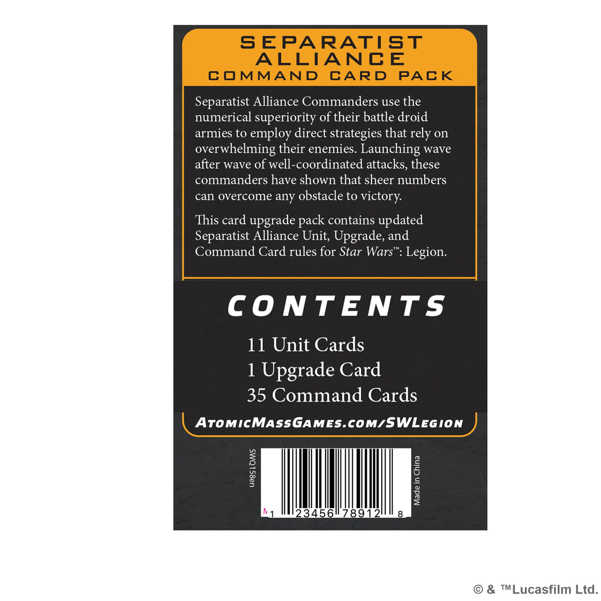 Separatist Alliance: Command Card Pack [Star Wars: Legion]