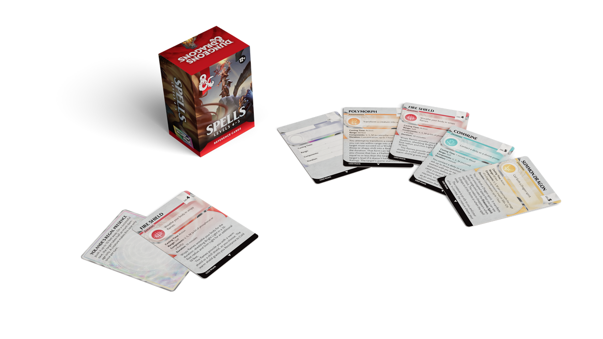 D&D Spells: Levels 4-5 - Reference Cards