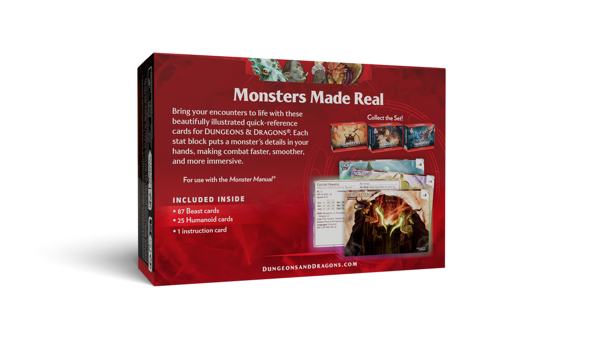 D&D Monsters: Animals & NPCs - Reference Cards