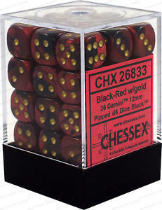 CHX 26833 Gemini Black-Red/gold 12mm D6 36-Dice Set