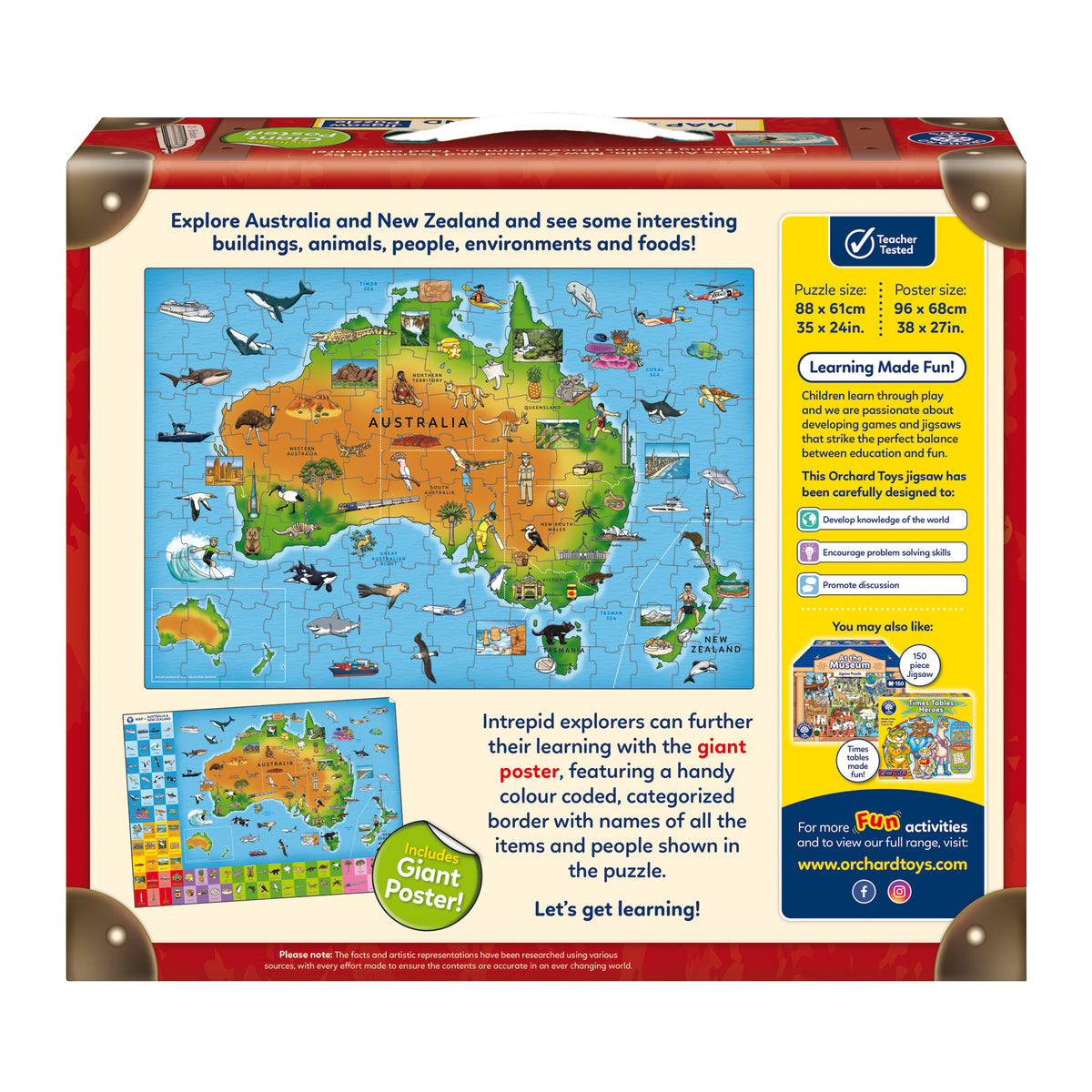 Map of Australia & New Zealand 150pc Puzzle [Orchard Toys]