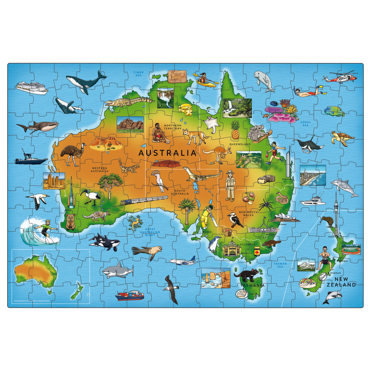 Map of Australia & New Zealand 150pc Puzzle [Orchard Toys]