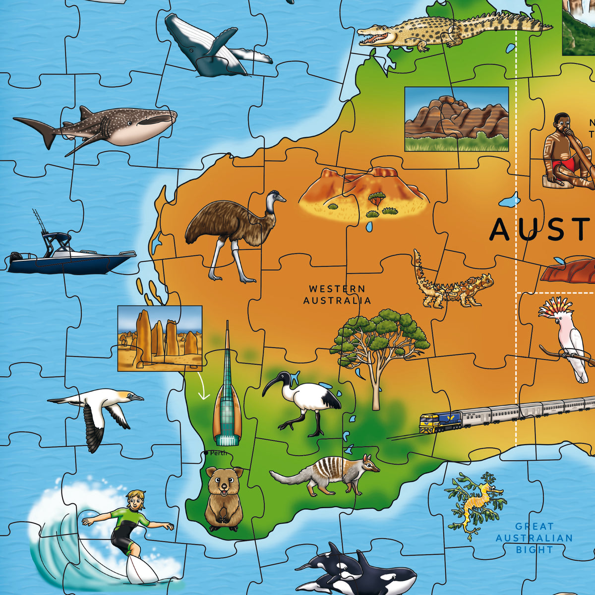 Map of Australia & New Zealand 150pc Puzzle [Orchard Toys]