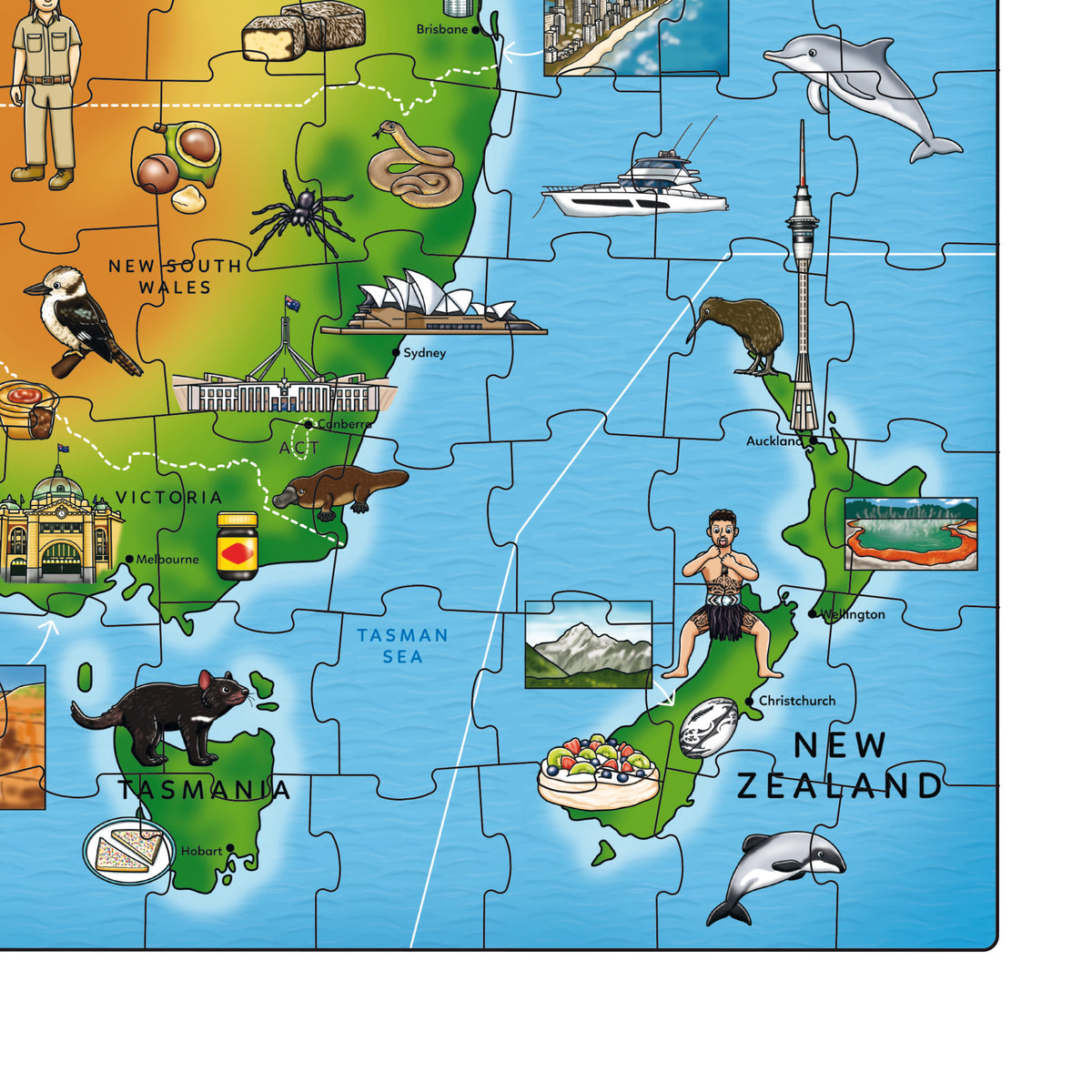 Map of Australia & New Zealand 150pc Puzzle [Orchard Toys]