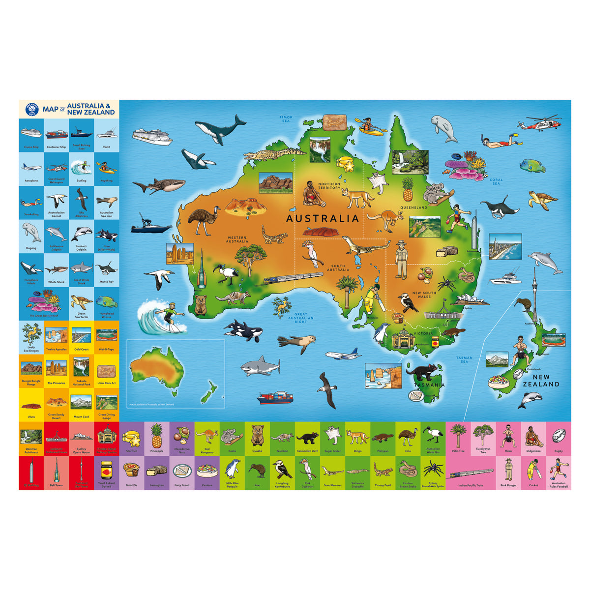 Map of Australia & New Zealand 150pc Puzzle [Orchard Toys]