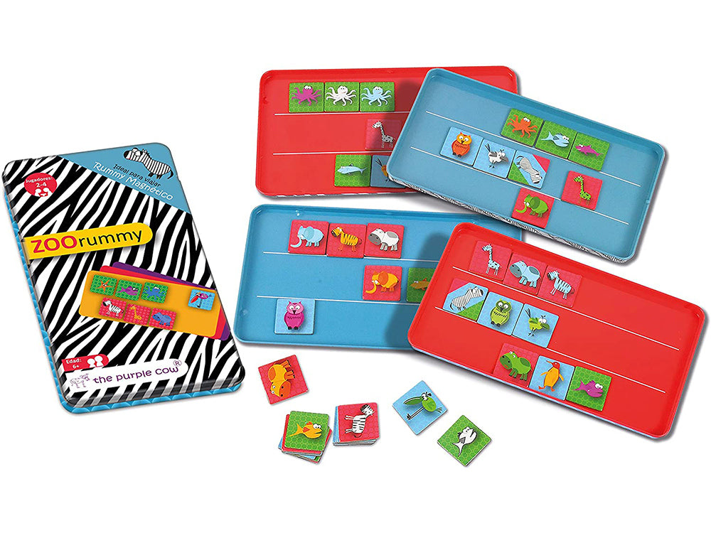 Magnetic Zoo Rummy - Travel Tin (The Purple Cow)