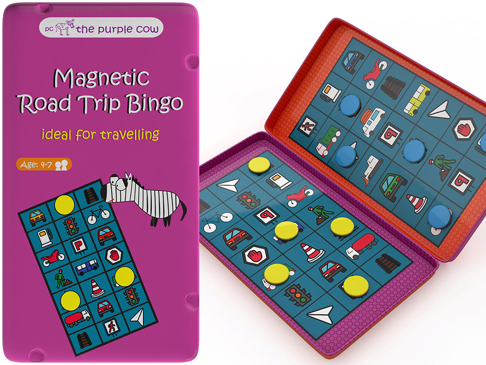 Magnetic Road Trip Bingo - Travel Tin (The Purple Cow)