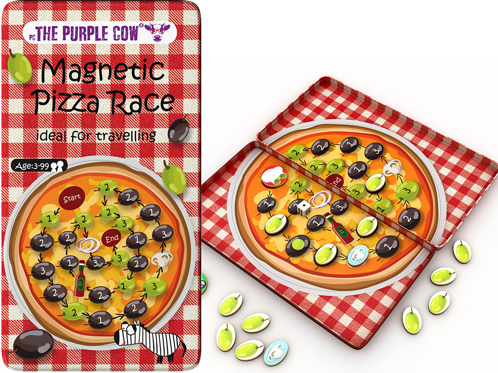 Magnetic Pizza Race - Travel Tin (The Purple Cow)