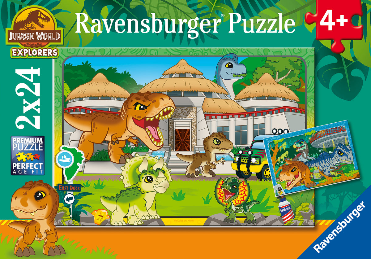 Jurassic World Explorers: Livin' the Wild Life 2x24pc [Ravensburger Puzzle]