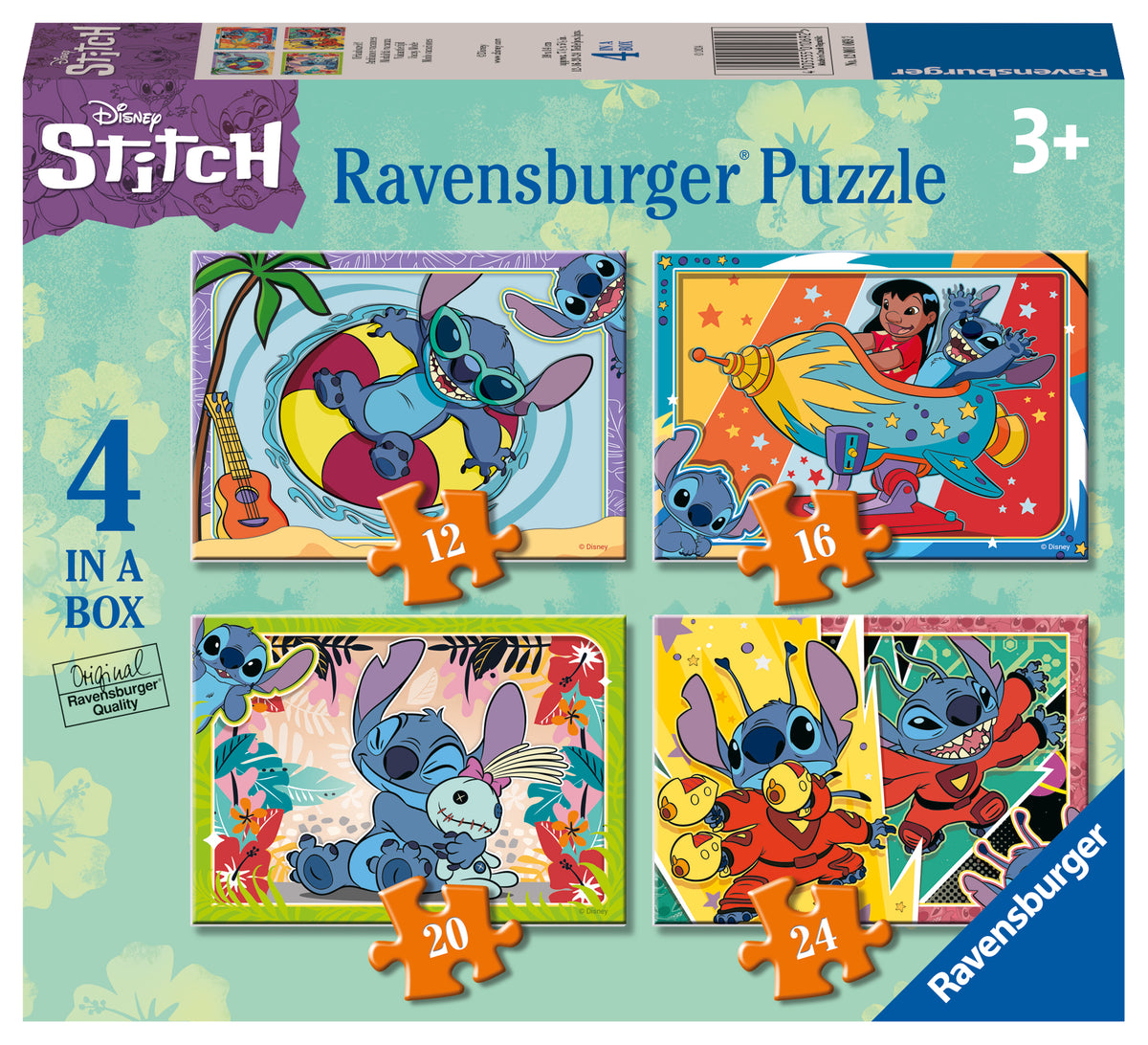 Disney Stitch: 4-in-a-Box 12/16/20/24pc [Ravensburger Puzzle]