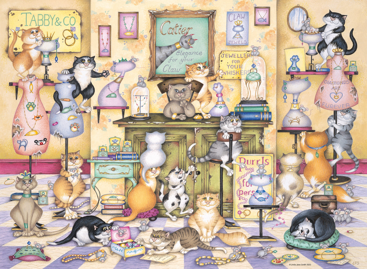 Linda Jane Smith: Vintage #17 Crazy Cats... Tabby & Co. 500pc [Ravensburger Puzzle]