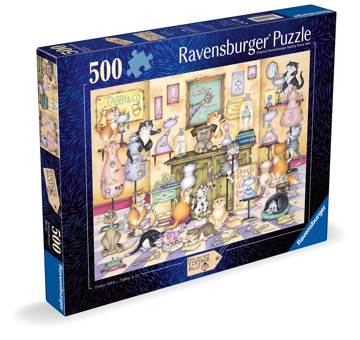 Linda Jane Smith: Vintage #17 Crazy Cats... Tabby & Co. 500pc [Ravensburger Puzzle]