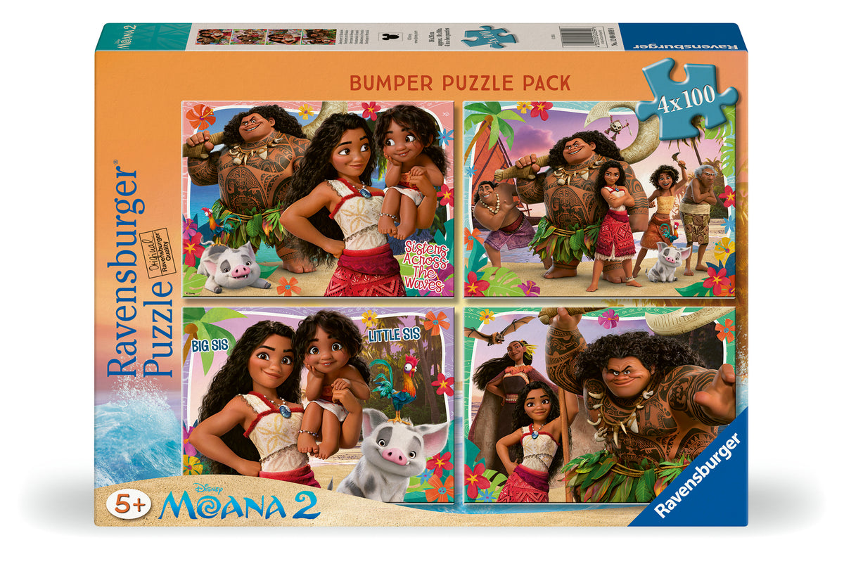 Disney Moana 2: Bumper Pack 4x100pc [Ravensburger Puzzle]