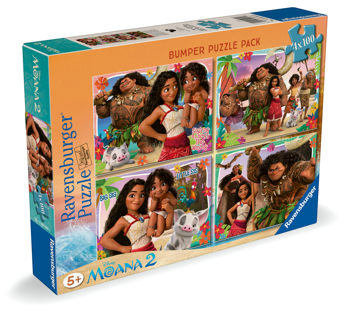Disney Moana 2: Bumper Pack 4x100pc [Ravensburger Puzzle]